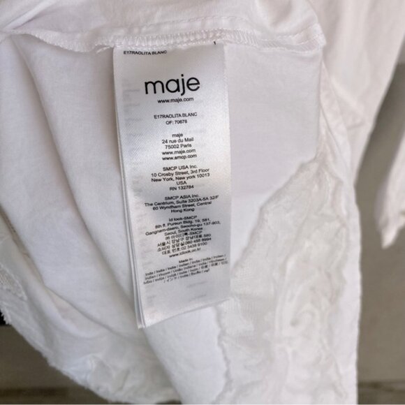 Maje Raolita Embroidered Cotton-Poplin Deess. size 1 - Picture 7 of 8
